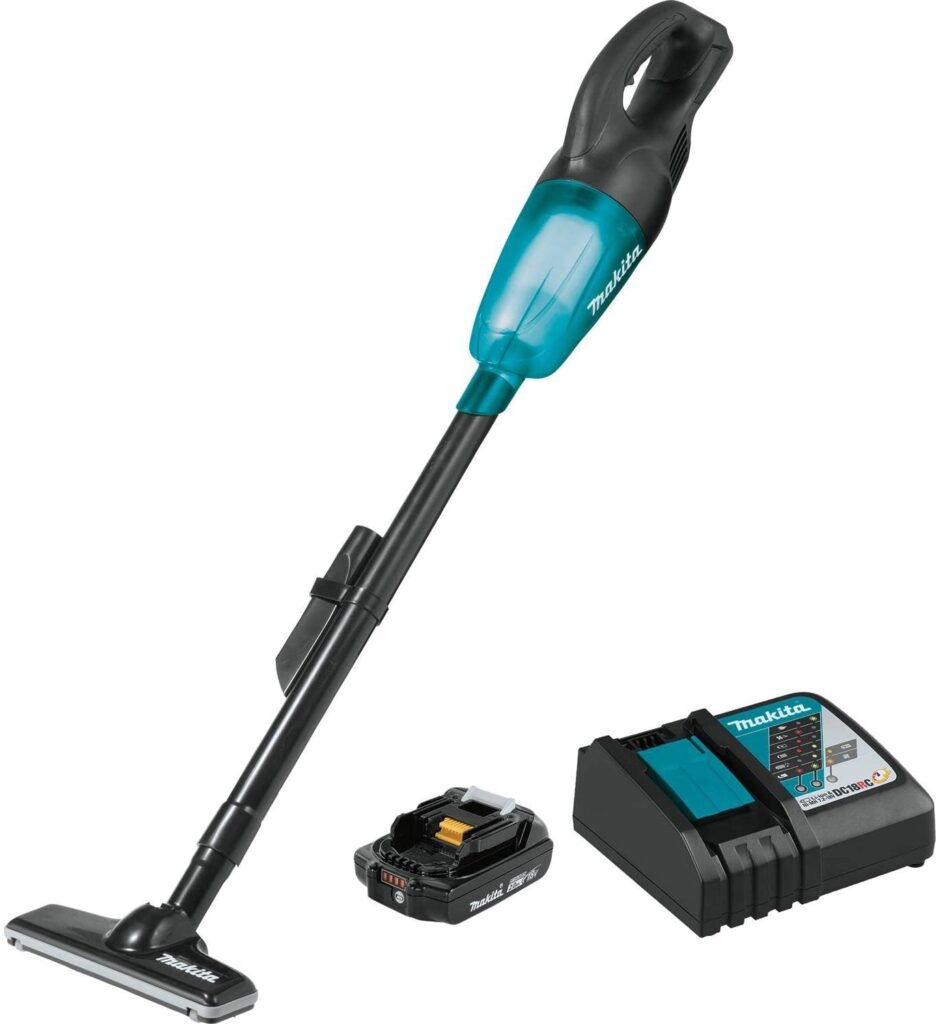 Makita XLC02R1B 18V LXT LithiumIon Compact Cordless Vacuum Kit (2.0Ah) Cordlesspowertools Canada