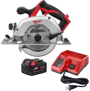 Milwaukee M18 18-Volt Lithium-Ion Cordless 6-1/2 in. Circular Saw W/ M18 Starter Kit (1) 5.0Ah Battery & Charger